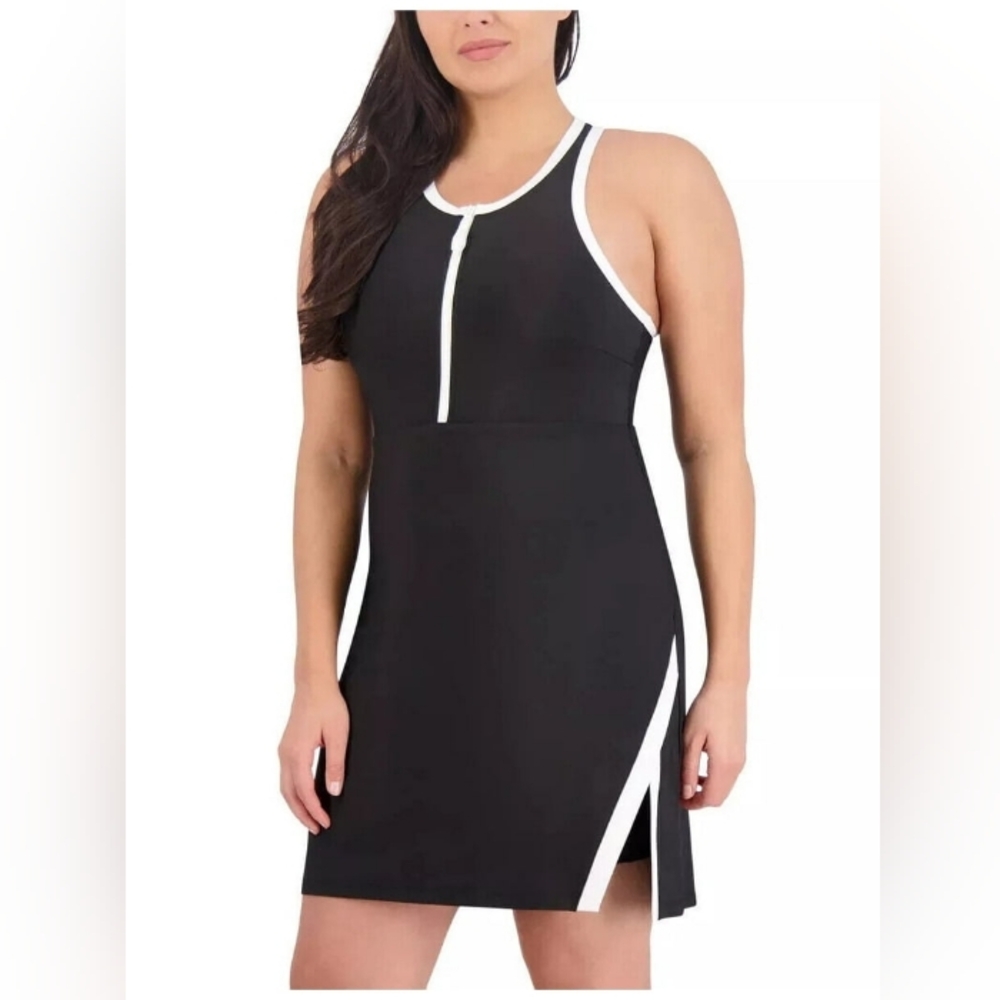 SAGE Collective Women's Active Dress With Shorts Black & White Size L